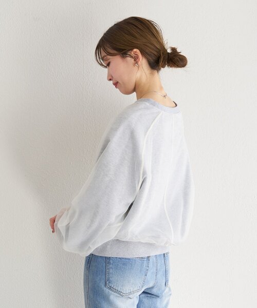 Kastane(カスタネ)の「【一部店舗限定】B オーガンジーレイヤードスウェット(スウェット・レディース・ライトグレー/ピンク/アイボリー・FREE)」の11枚目の写真