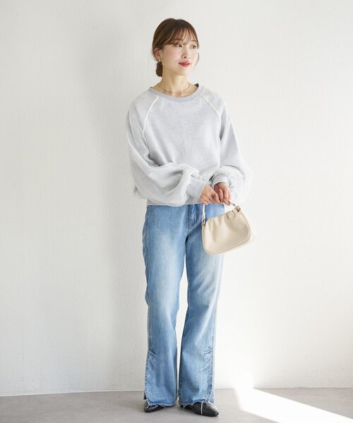 Kastane(カスタネ)の「【一部店舗限定】B オーガンジーレイヤードスウェット(スウェット・レディース・ライトグレー/ピンク/アイボリー・FREE)」の16枚目の写真