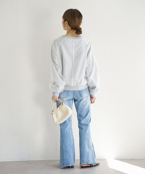 Kastane(カスタネ)の「【一部店舗限定】B オーガンジーレイヤードスウェット(スウェット・レディース・ライトグレー/ピンク/アイボリー・FREE)」の18枚目の写真