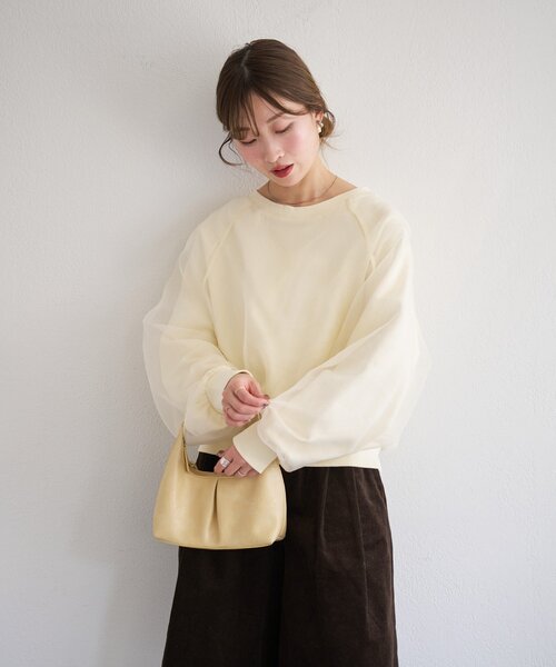 Kastane(カスタネ)の「【一部店舗限定】B オーガンジーレイヤードスウェット(スウェット・レディース・ライトグレー/ピンク/アイボリー・FREE)」の19枚目の写真