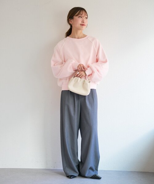 Kastane(カスタネ)の「【一部店舗限定】B オーガンジーレイヤードスウェット(スウェット・レディース・ライトグレー/ピンク/アイボリー・FREE)」の7枚目の写真