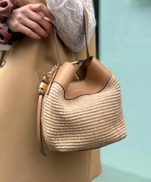 LORISTELLA | 【LORISTELLA/ロリステッラ】キューブワンハンドル雑材コンビバッグ(ショルダーバッグ)