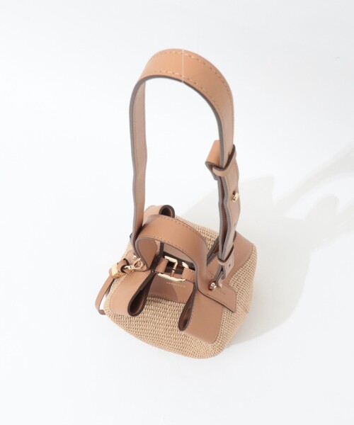 LORISTELLA（ロリステッラ）の「【LORISTELLA/ロリステッラ】キューブワンハンドル雑材コンビバッグ（ショルダーバッグ・レディース・ブラウン/ベージュ・FREE）」の3枚目の写真