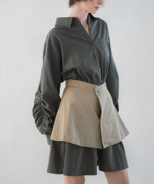WILLFULLY(ウィルフリー)の「docking skirt layered like shirt OP(シャツワンピース・レディース・タン/グレー系その他・FREE)」の1枚目の写真