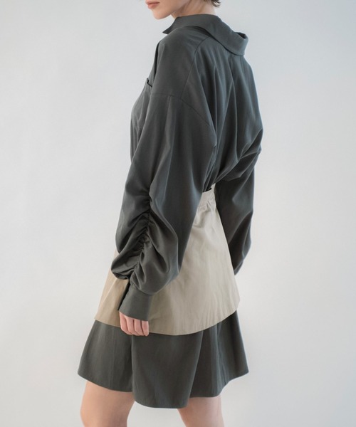 WILLFULLY(ウィルフリー)の「docking skirt layered like shirt OP(シャツワンピース・レディース・タン/グレー系その他・FREE)」の5枚目の写真
