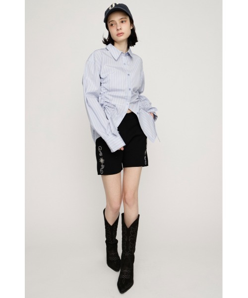 SLY（スライ）の「BUSTIER LAYERED GATHER SH ビスチェレイヤードギャザーシャツ 春服（シャツ/ブラウス・レディース・ブルー系その他/ネイビー系/イエロー系その他・FREE）」の7枚目の写真