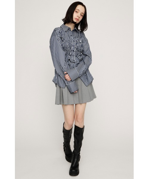 SLY（スライ）の「BUSTIER LAYERED GATHER SH ビスチェレイヤードギャザーシャツ 春服（シャツ/ブラウス・レディース・ブルー系その他/ネイビー系/イエロー系その他・FREE）」の11枚目の写真