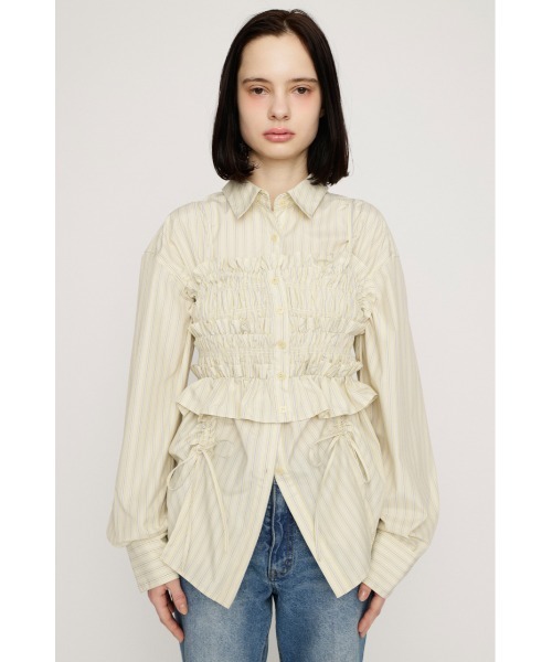 SLY（スライ）の「BUSTIER LAYERED GATHER SH ビスチェレイヤードギャザーシャツ 春服（シャツ/ブラウス・レディース・ブルー系その他/ネイビー系/イエロー系その他・FREE）」の21枚目の写真