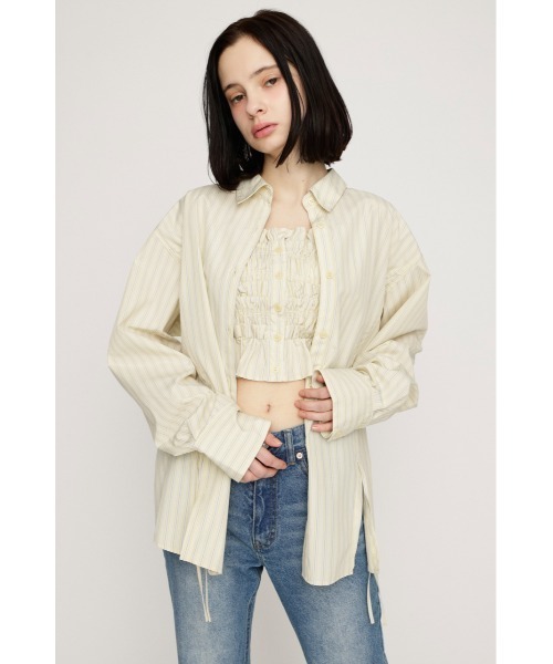BUSTIER LAYERED GATHER SH ビスチェレイヤードギャザーシャツ 春服