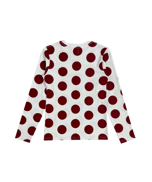 TANSANMAGNESIUM(タンサン マグネシウム)の「ドットパターンロングスリーブ(ホワイト/レッド)(Tシャツ/カットソー・レディース・その他・MEDIUM/SMALL)」の4枚目の写真