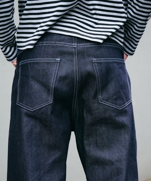 Regen Glanz(レーゲングランツ)の「selveage button fly straight denim pants / セルビッジボタンフライストレートデニムパンツ(デニムパンツ・メンズ・インディゴブルー/ブラック・LARGE/SMALL/MEDIUM)」の12枚目の写真