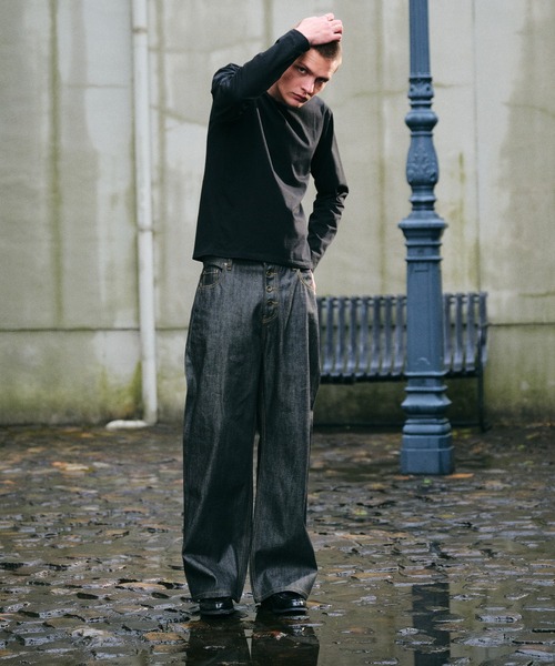 Regen Glanz(レーゲングランツ)の「selveage button fly straight denim pants / セルビッジボタンフライストレートデニムパンツ(デニムパンツ・メンズ・インディゴブルー/ブラック・LARGE/SMALL/MEDIUM)」の20枚目の写真