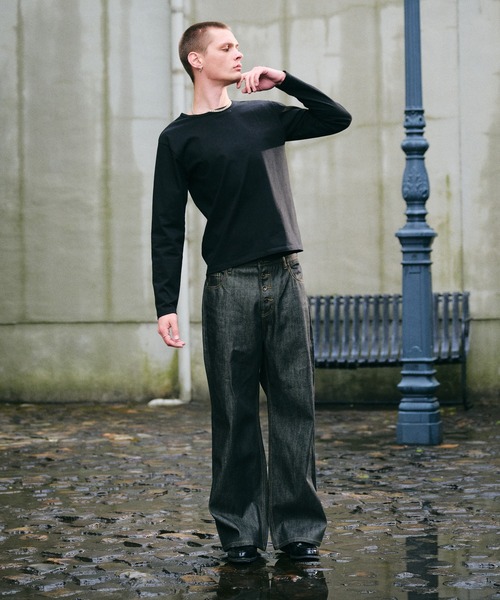 Regen Glanz(レーゲングランツ)の「selveage button fly straight denim pants / セルビッジボタンフライストレートデニムパンツ(デニムパンツ・メンズ・インディゴブルー/ブラック・LARGE/SMALL/MEDIUM)」の21枚目の写真