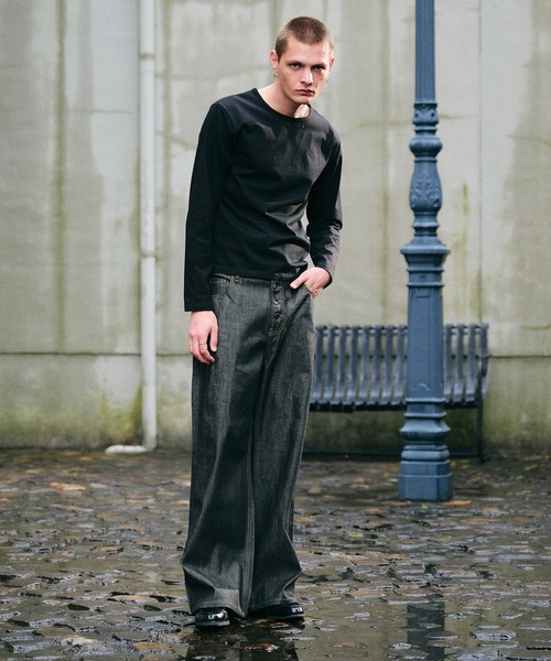 Regen Glanz(レーゲングランツ)の「selveage button fly straight denim pants / セルビッジボタンフライストレートデニムパンツ(デニムパンツ・メンズ・インディゴブルー/ブラック・LARGE/SMALL/MEDIUM)」の22枚目の写真