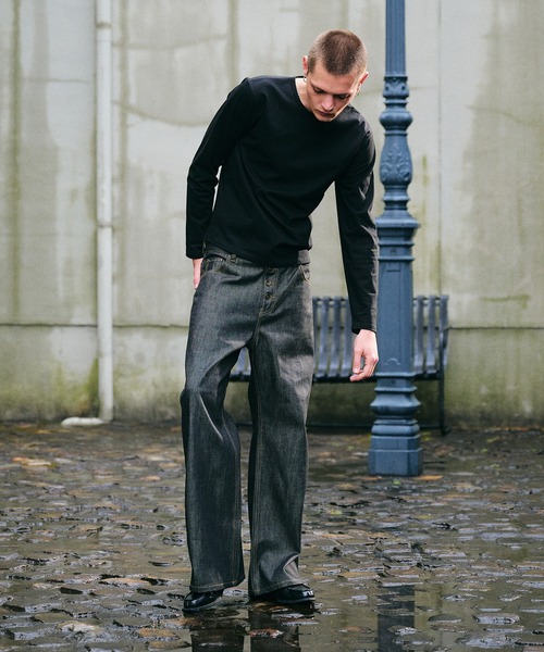 Regen Glanz(レーゲングランツ)の「selveage button fly straight denim pants / セルビッジボタンフライストレートデニムパンツ(デニムパンツ・メンズ・インディゴブルー/ブラック・LARGE/SMALL/MEDIUM)」の11枚目の写真