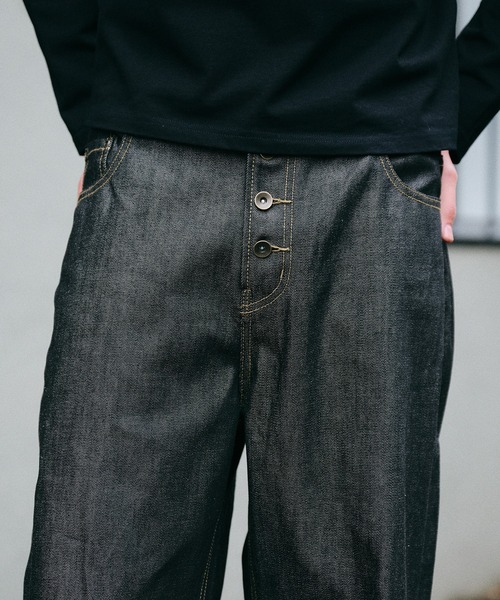selveage button fly straight denim pants / セルビッジボタンフライ