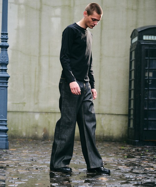 Regen Glanz(レーゲングランツ)の「selveage button fly straight denim pants / セルビッジボタンフライストレートデニムパンツ(デニムパンツ・メンズ・インディゴブルー/ブラック・LARGE/SMALL/MEDIUM)」の12枚目の写真