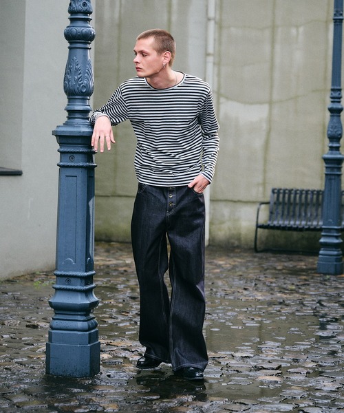selveage button fly straight denim pants / セルビッジボタンフライ