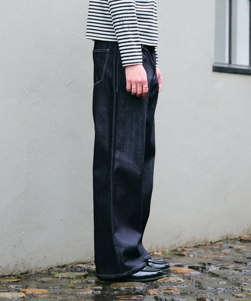 Regen Glanz(レーゲングランツ)の「selveage button fly straight denim pants / セルビッジボタンフライストレートデニムパンツ(デニムパンツ・メンズ・インディゴブルー/ブラック・LARGE/SMALL/MEDIUM)」の18枚目の写真