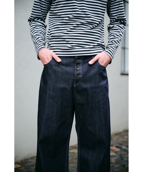 selveage button fly straight denim pants / セルビッジボタンフライ