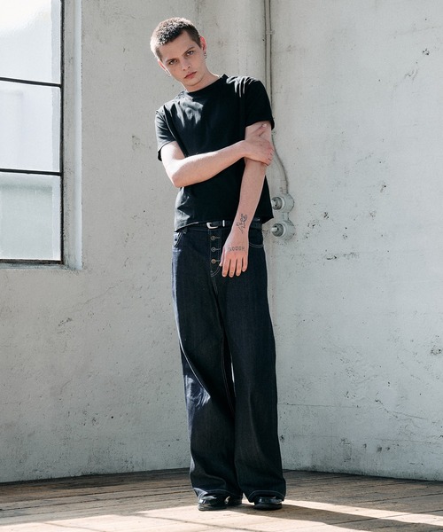 selveage button fly straight denim pants / セルビッジボタンフライ
