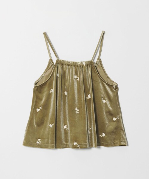 CITEN（シテン）の「＜CITEN＞ベロアエンブロイダリーカットキャミソール（キャミソール・レディース・オリーブ/ダークグリーン・FREE）」の2枚目の写真
