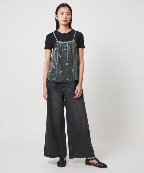 CITEN（シテン）の「＜CITEN＞ベロアエンブロイダリーカットキャミソール（キャミソール・レディース・オリーブ/ダークグリーン・FREE）」の7枚目の写真