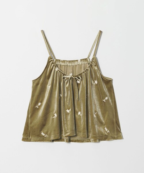 CITEN（シテン）の「＜CITEN＞ベロアエンブロイダリーカットキャミソール（キャミソール・レディース・オリーブ/ダークグリーン・FREE）」の12枚目の写真