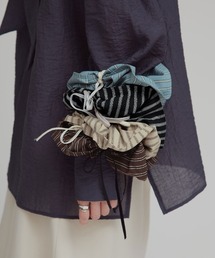 W:Huku（フーク）の「【W:Huku   ブロードストライプ】リボン シュシュ   Broad Stripe Ribbon Scrunchie（シュシュ）」
