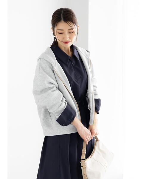 Te chichi(テチチ)の「ダンボールジョーゼットフーディー(Tシャツ/カットソー・レディース・ブラック/グレー/オフホワイト・F)」の3枚目の写真