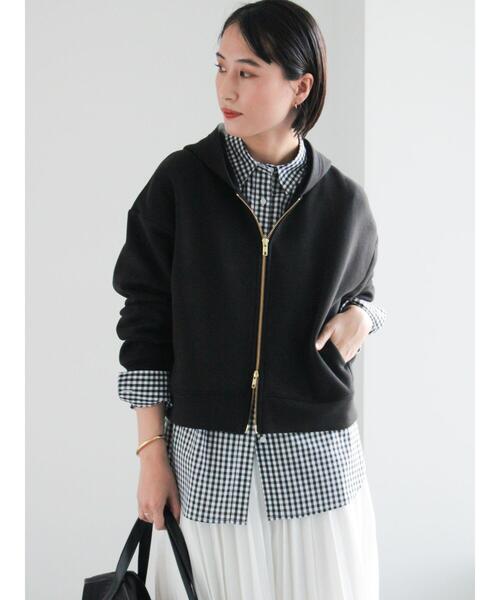 Te chichi(テチチ)の「ダンボールジョーゼットフーディー(Tシャツ/カットソー・レディース・ブラック/グレー/オフホワイト・F)」の2枚目の写真