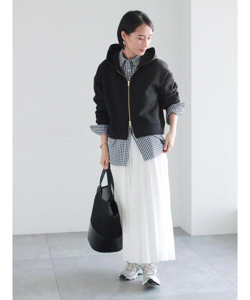 Te chichi(テチチ)の「ダンボールジョーゼットフーディー(Tシャツ/カットソー・レディース・ブラック/グレー/オフホワイト・F)」の14枚目の写真