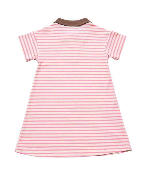 pairmanon（ペアマノン）の「【リンクコーデ】【さらっとワッフル】ガールズ ボーダー ポロワンピース（ワンピース・キッズ・ホワイト系その他/グリーン系その他/ピンク系その他・90/100/110/120/130/140/150）」の10枚目の写真
