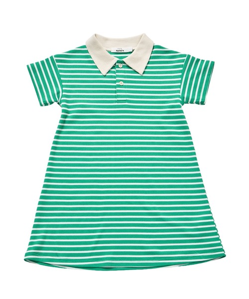 pairmanon（ペアマノン）の「【リンクコーデ】【さらっとワッフル】ガールズ ボーダー ポロワンピース（ワンピース・キッズ・ホワイト系その他/グリーン系その他/ピンク系その他・90/100/110/120/130/140/150）」の12枚目の写真
