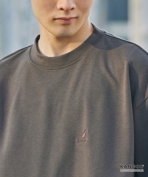 KANGOL(カンゴール)の「KANGOL/カンゴール 別注 ロゴ ワンポイント刺繍 ドローコード ルーズシルエット半袖Tシャツ<UVカット/イージーケア>(Tシャツ/カットソー・メンズ・グレイッシュベージュ/ブラック/オフホワイト/ホワイト系/グリーン系/ダークブラウン/ダークネイビー/ライトグレー/ブラック系/ダークグレー・L/M/S)」の12枚目の写真