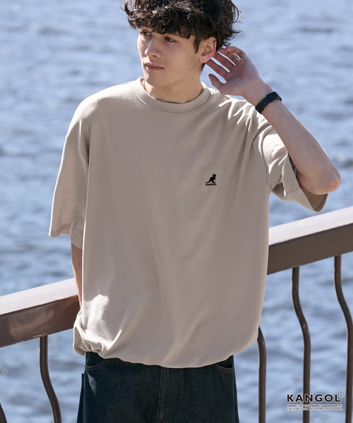 KANGOL(カンゴール)の「KANGOL/カンゴール 別注 ロゴ ワンポイント刺繍 ドローコード ルーズシルエット半袖Tシャツ<UVカット/イージーケア>(Tシャツ/カットソー・メンズ・グレイッシュベージュ/ブラック/オフホワイト/ホワイト系/グリーン系/ダークブラウン/ダークネイビー/ライトグレー/ブラック系/ダークグレー・L/M/S)」の21枚目の写真