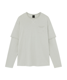 TCM raw cut layered long sleeve (light grey)