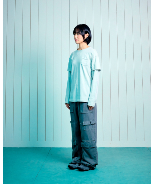 THECOLDESTMOMENT(ザコールデストモーメント)の「TCM raw cut layered long sleeve (light grey)(Tシャツ/カットソー・レディース・その他・SMALL/MEDIUM/LARGE)」の5枚目の写真
