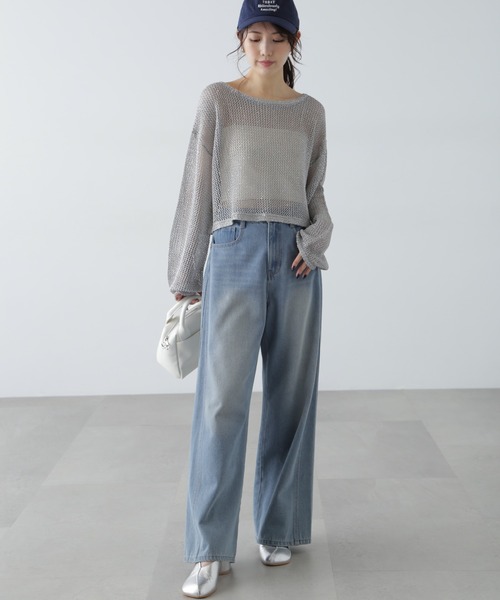 FREE'S MART(フリーズマート)の「◆メッシュスパンコールニット(ニット/セーター・レディース・ネイビー/グレー系その他/グレー/ピンク/ホワイト・FREE)」の11枚目の写真