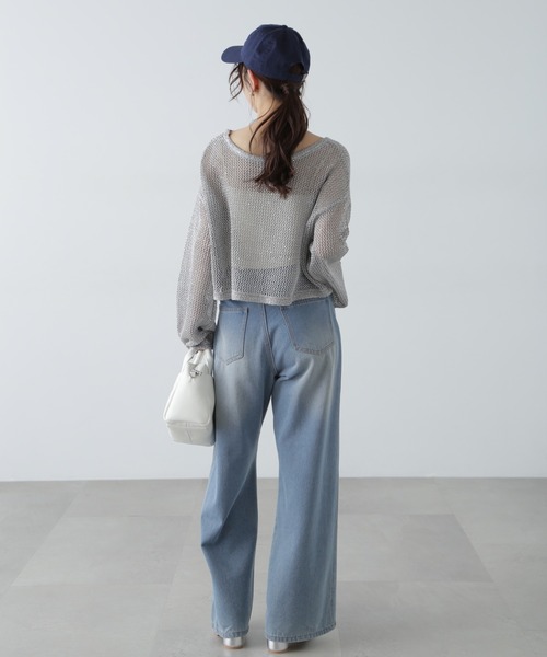 FREE'S MART(フリーズマート)の「◆メッシュスパンコールニット(ニット/セーター・レディース・ネイビー/グレー系その他/グレー/ピンク/ホワイト・FREE)」の14枚目の写真