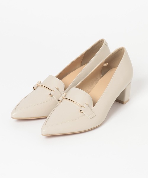 GLOBAL WORK（グローバルワーク）の「らくっションポインテッドビットヒールローファー/641249（ローファー・レディース・ブラック/ダークブラウン/オフホワイト・MEDIUM/LARGE）」の4枚目の写真