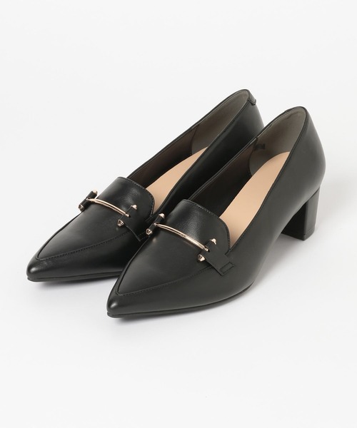 GLOBAL WORK（グローバルワーク）の「らくっションポインテッドビットヒールローファー/641249（ローファー・レディース・ブラック/ダークブラウン/オフホワイト・MEDIUM/LARGE）」の5枚目の写真