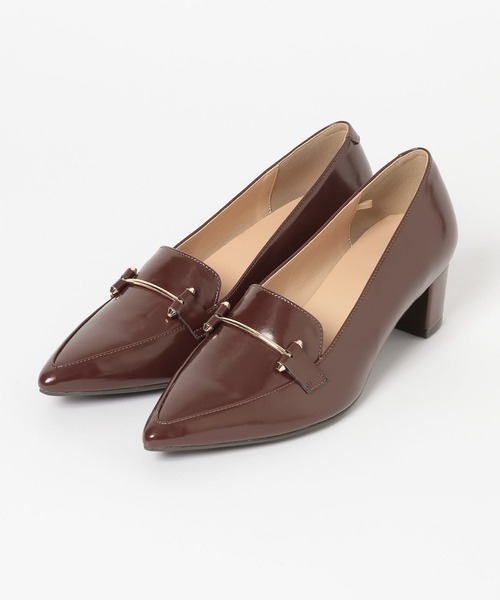 GLOBAL WORK（グローバルワーク）の「らくっションポインテッドビットヒールローファー/641249（ローファー・レディース・ブラック/ダークブラウン/オフホワイト・MEDIUM/LARGE）」の6枚目の写真