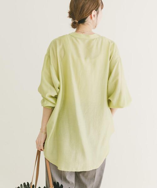 ITEMS URBANRESEARCH（アイテムズ アーバンリサーチ）の「シアーバンドカラーシャツ（シャツ/ブラウス・レディース・ピンク/ゴールド/ブラック/ブルー/グリーン系その他・FREE）」の12枚目の写真