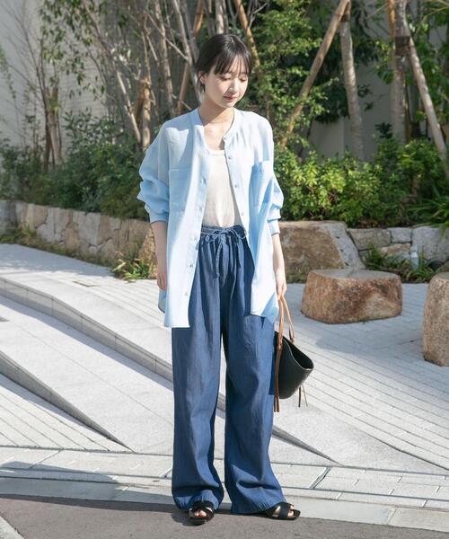 ITEMS URBANRESEARCH(アイテムズ アーバンリサーチ)の「シアーバンドカラーシャツ(シャツ/ブラウス・レディース・ピンク/ゴールド/ブラック/ブルー/グリーン系その他・FREE)」の20枚目の写真