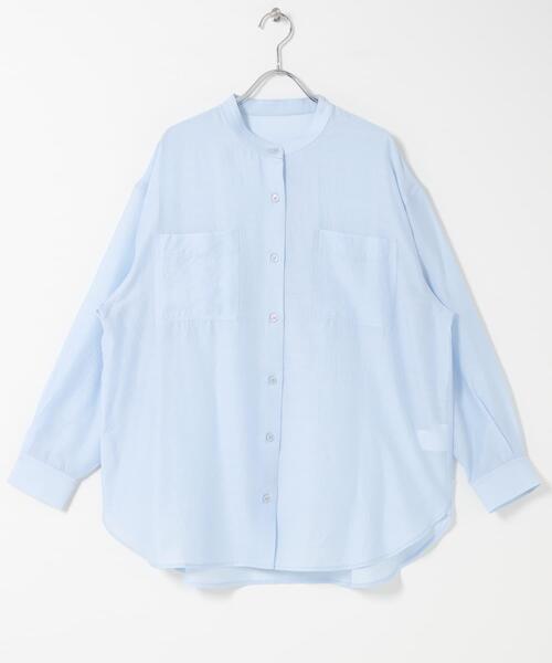 ITEMS URBANRESEARCH(アイテムズ アーバンリサーチ)の「シアーバンドカラーシャツ(シャツ/ブラウス・レディース・ピンク/ゴールド/ブラック/ブルー/グリーン系その他・FREE)」の19枚目の写真