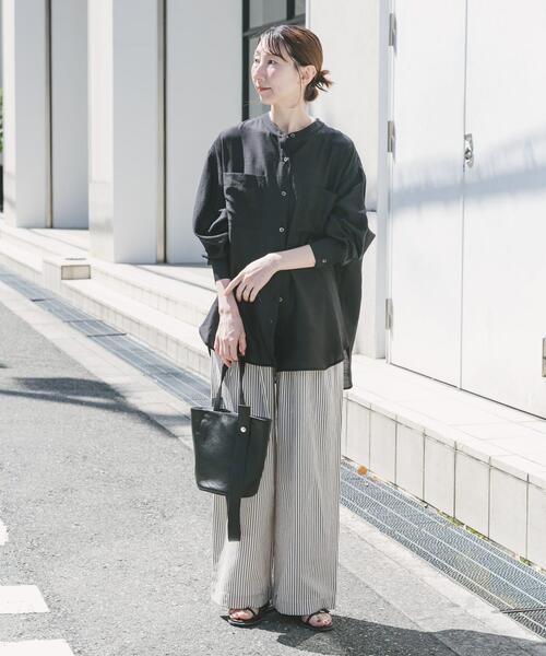 ITEMS URBANRESEARCH(アイテムズ アーバンリサーチ)の「シアーバンドカラーシャツ(シャツ/ブラウス・レディース・ピンク/ゴールド/ブラック/ブルー/グリーン系その他・FREE)」の13枚目の写真