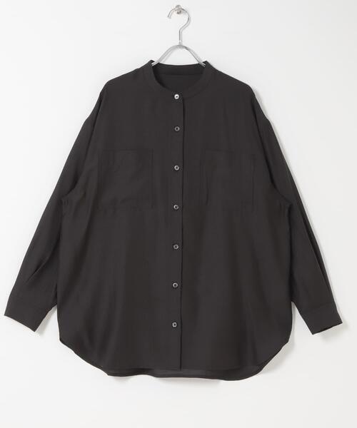 ITEMS URBANRESEARCH（アイテムズ アーバンリサーチ）の「シアーバンドカラーシャツ（シャツ/ブラウス・レディース・ピンク/ゴールド/ブラック/ブルー/グリーン系その他・FREE）」の6枚目の写真