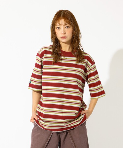 Barbarian(バーバリアン)の「【BARBARIAN/バーバリアン】クルーネックシャツ/Crewneckshirts/ボーダー(Tシャツ/カットソー・レディース・グリーン系その他/パープル系その他/ベージュ系その他・フリー)」の4枚目の写真