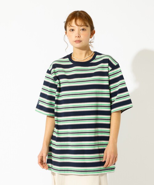 Barbarian(バーバリアン)の「【BARBARIAN/バーバリアン】クルーネックシャツ/Crewneckshirts/ボーダー(Tシャツ/カットソー・レディース・グリーン系その他/パープル系その他/ベージュ系その他・フリー)」の7枚目の写真